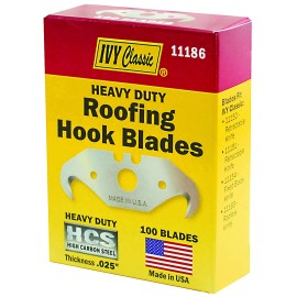 Ivy Classic Heavy Duty Hook Blades 100 Pack High Carbon Steel Utility Knife