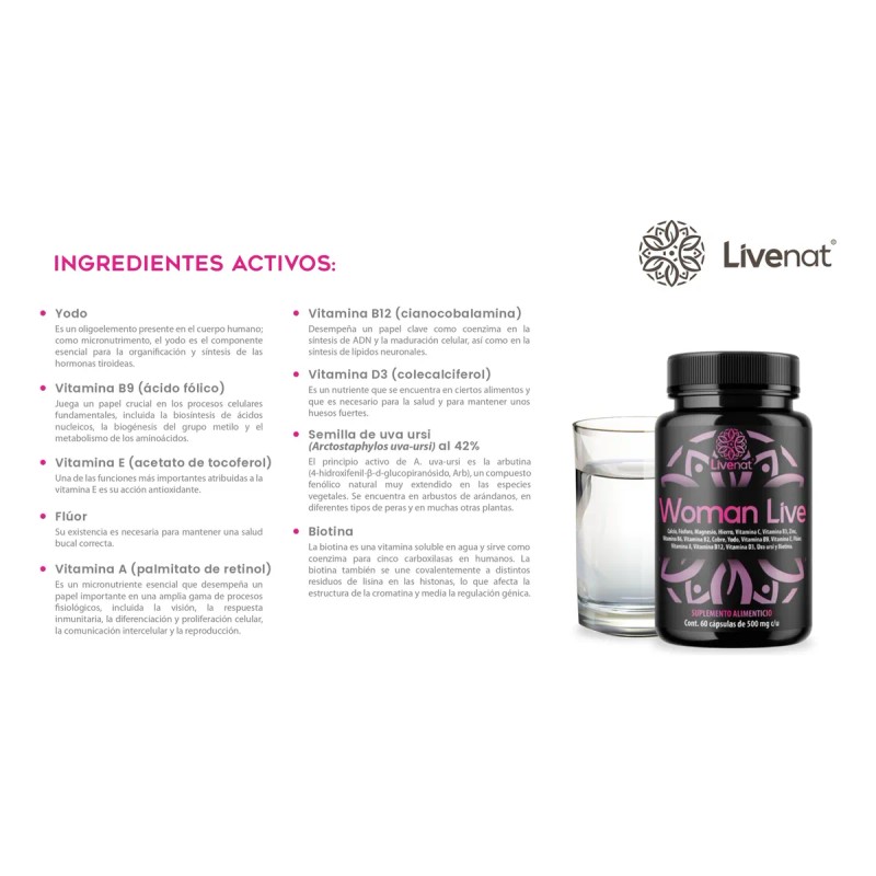 Woman Live Livenat Vitaminas Y Minerales Natural Sin Sabor