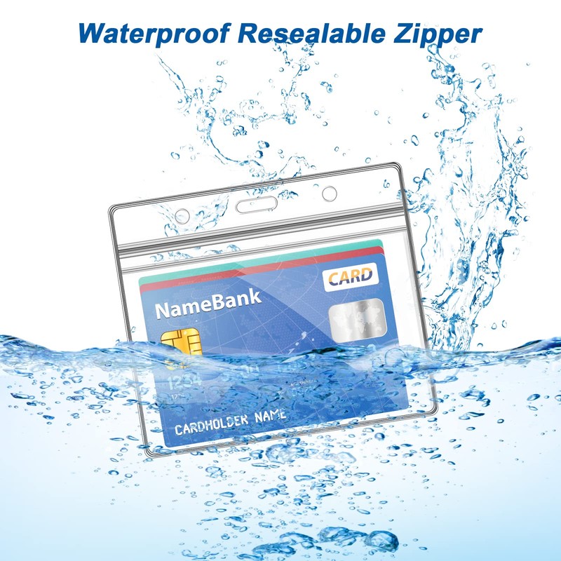 100Pcs Clear Plastic Horizontal Name Tag Badge ID Card Holders