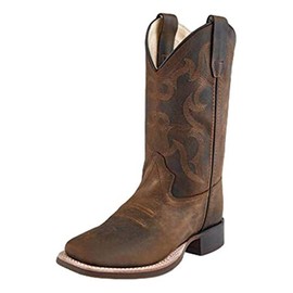 Old West Boots Boy's Musky Ankle Boot, Brown, 6 Big Kid