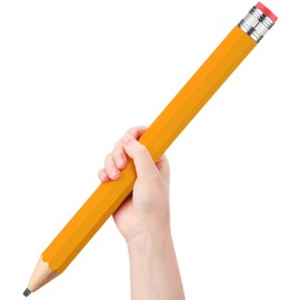 Trandraft 16 Inch Wooden Large Jumbo Pencils Giant Big Funny Wood Pencil with Cap and Eraser Fun Novelty Gifts for Kids School Kindergarten Home Office Prop Supplies (Yellow)