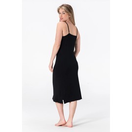 BestSale247 Women's Sexy Underdress with Adjustable Straps Underskirts Nightdress Sleepwear, Black (black long)