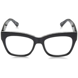 Peepers by PeeperSpecs Women's Shine On Square Blue Light Blocking Reading Glasses, Black, 53 + 2.5