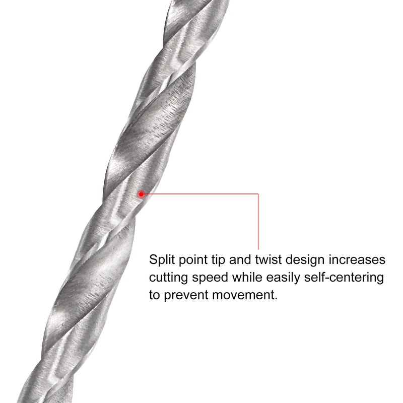 sourcing map Spiral Drill Bit Extra Long High-Speed Steel 6