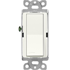 Lutron Claro On/Off Switch, 15-Amp, Single-Pole, SC-1PS-BI, Biscuit