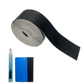 MFQNENLK Matte Black Vinyl Tape for Black Out Chrome Delete Window Trim, Matte Black Vinyl Wrap Roll, Self-Adhesive Car Chrome Door Trim Delete Tape DIY Film with Tool Kit (1 inches x 30 feet)