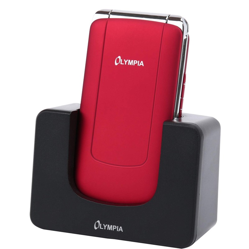 OLYMPIA Modell Style Plus Komfort-Mobiltelefon mit Großtasten und Farb-LC-Display rot