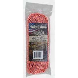 TOUGH-GRID Premium 750lb Paracord Rope - Made in USA - 100% Nylon Type IV Mil-Spec - UV & Abrasion Resistant - Heavy Duty Strands - Outdoor Survival Rope - Used by US Military - 50Ft. - Neon Dreams
