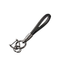 ARFUKA Key Fob Axe Pendant Leather Braided Car Key Ring Metal Keychain Gift for Men and Women, brown