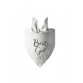 Best Girl Dog Wedding Bandana Bridal Shower Dog Engagement Wedding Photo Prop for Dog Lover Pet Scarf Accessories for Small Medium (White, 42 * 42 * 62CM)