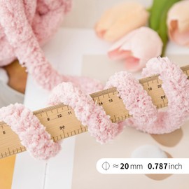 Franel Super Bulky Chunky Chenille Yarn - 8 Skeins of 226g Each - Fluffy Soft for Hand Knitting & Crochet - Ideal for Cozy Blankets & Fun Arm Knitting Projects (03)