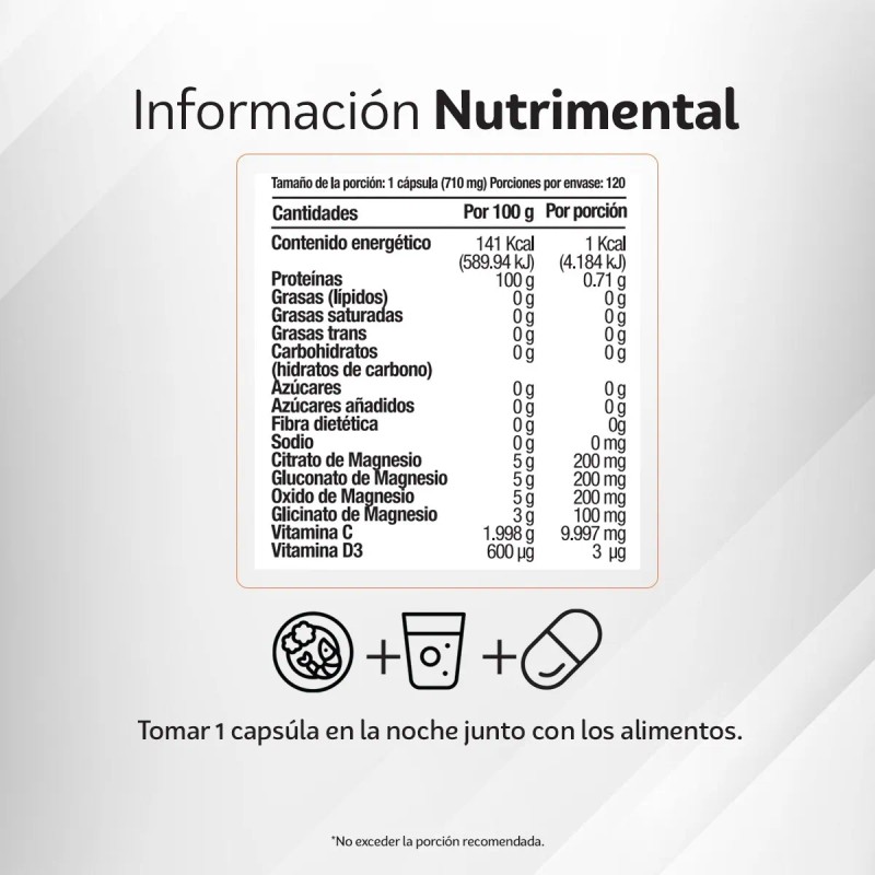 Magnesio Complex | 120 Cáps | Con Magnesio, Vitamina C