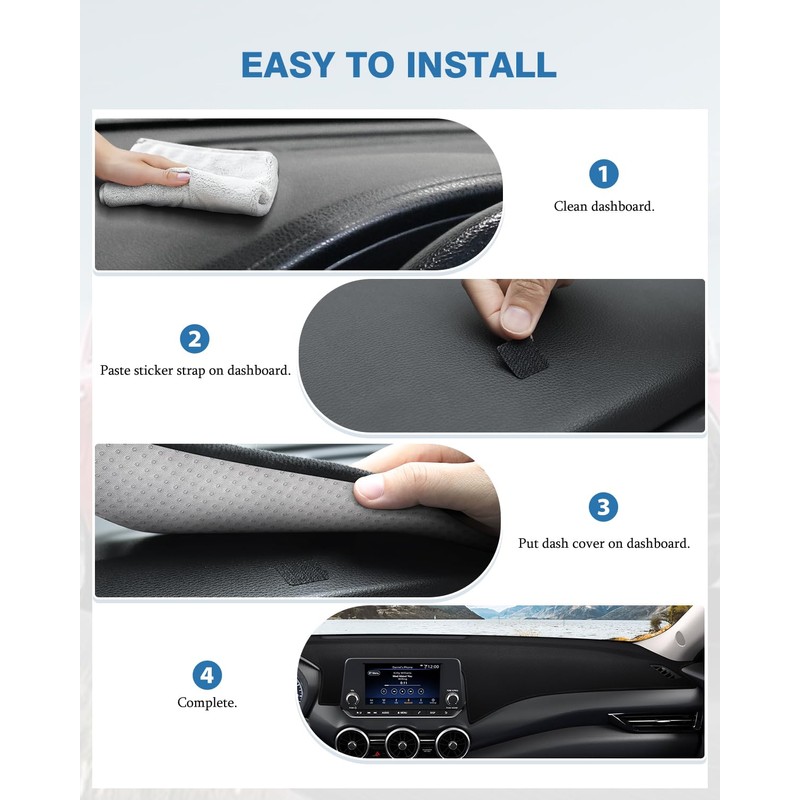 FIILINES Compatible with Dash Cover 2020-2022 Nissan Sentra Dashboard Mat