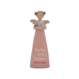 Blossom Bucket November Birthstone Angel Figurine, 5.5-inch Height, Resin