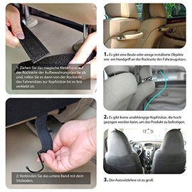 SALCAR - Protector de respaldo de asiento de coche (15 de descuento en el segundo artículo) - Funda de almacenamiento multifuncional para silla para  