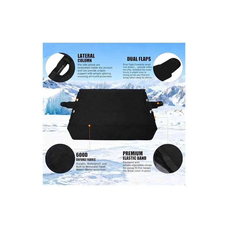Windshield Cover for Ice and Snow Front Fit for Trucks