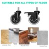 Hirate 3" Caster with 3/8"-16UNC Threaded Stem(2 Casters with Brake