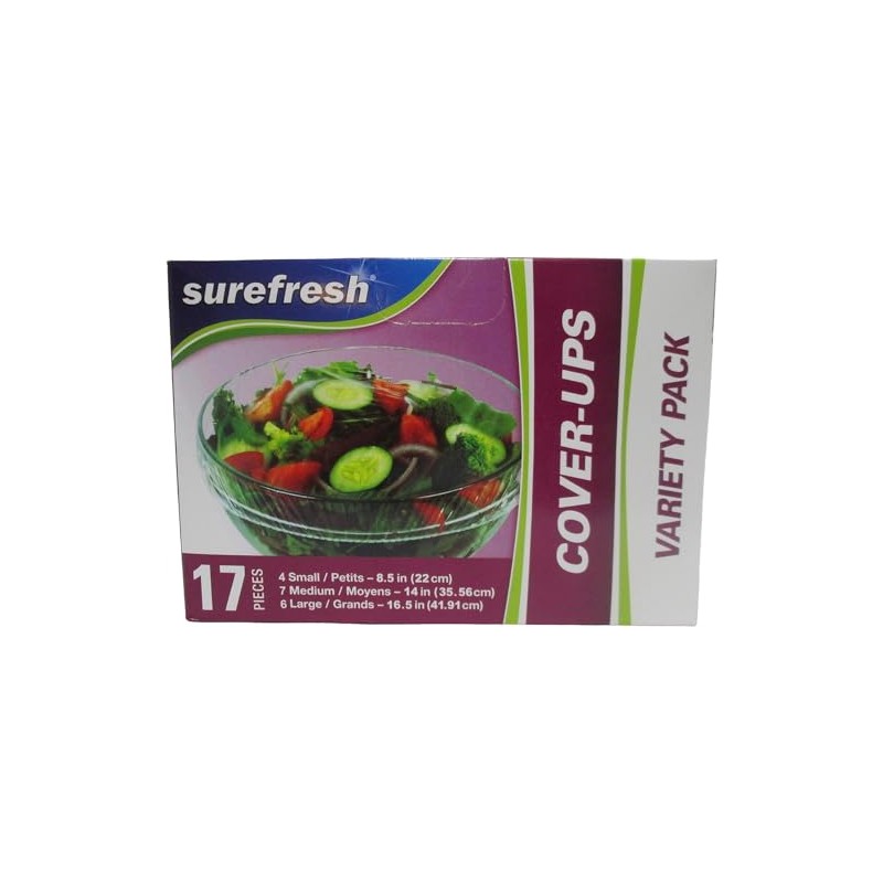 Surefresh Bowl Cover-Ups - 17 Pack Elastic Disposable Covers(4 Small,