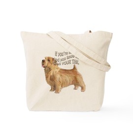CafePress Happy Norfolk Terrier Tote Bag Reusable Natural Beige Canvas Shopping Bag
