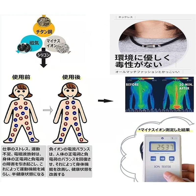 [FUANNA]磁気ネックレス チタン ゲルマニウム ネックレス 磁気チタンネックレス のデザイン シリコン おしゃれ 人気 スポーツ