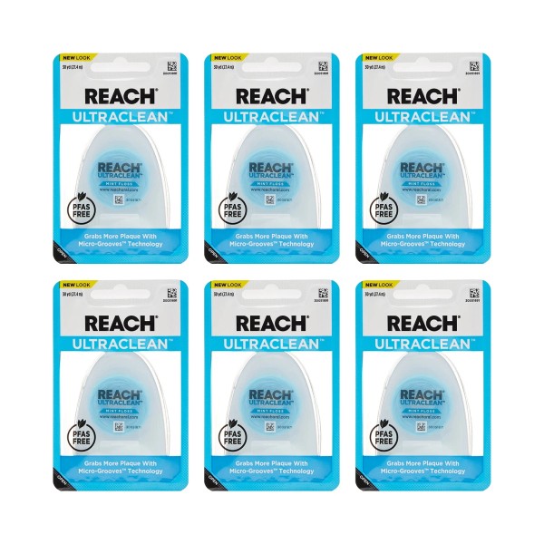 Unbranded REACH ULTRACLEAN Mint Dental Floss 30YD Value 6 Pack