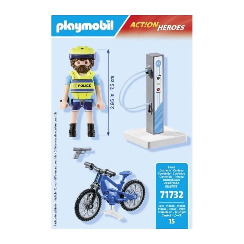 PLAYMOBIL 71732 Policier cycliste with recharge terminal