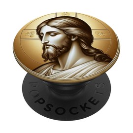 Cultural Design Jesus Icon PopSocket Adhesive PopGrip for Smartphones (Black)