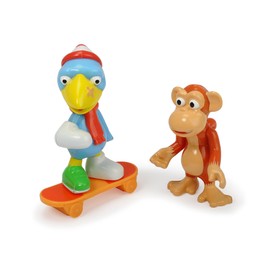 Dickie Toys - heroes of the city, the figure set with Kasimir crow and Anton the monkey, including skateboard with wheel and collector's card with secret code.