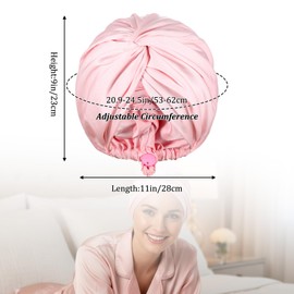 YBEATY Adjustable Silk Satin Hair Bonnet for Sleeping Double Layer Hair Wrap Sleep Cap Turban for Women Men Straight Long Curly Braid