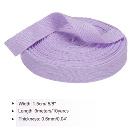 PATIKIL Cotton Webbing Tape, 15 mm x 9 m, Bias Tape, Cotton Seam Tape, Twill Tape, Hemming Tape, Fabric Tape, Woven Ribbon for Sewing for DIY Crafts, Knitting, Packaging, Light Purple