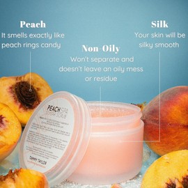 Tammy Taylor Natural Sugar Scrub for Body Hands Elbows Knees Heels and Feet Peach Spa Essential Oil for Women Men Exfoliation Moisturizing Body Skin Care Care Bath 1 Count / 몸 손 팔꿈치 무릎 발뒤꿈치 및 발을 위한 태미 테일러 천연 설탕 스크럽 여성 남성용 피치 스파 에센셜 오일 각질 제거 바디 피부 관리 케어를 보습 목욕 1 Count