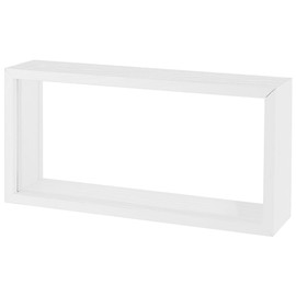 OLYCRAFT 10.2x5x2.4 Inch Rectangle Shadow Box Wood Shadow Box Display Case Shadow Box Frame with Double Sided Clear Acrylic Window for Dried Flowers Leaves Specimen - White