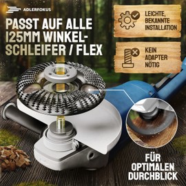 Adlerfokus Wood Sanding Disc 115 mm Angle Grinder [Extra Sharp] Flex Disc for Wood - Root Milling - Paint Milling - Tree Stump Grinder - Rasp Disc - Wood Sanding with a Flex Sanding Disc