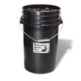 Blacksmith Coal, Forge Coal, Heating Coal- Pennsylvania Smithing Coal- Nut Size- 5 Gallon Bucket