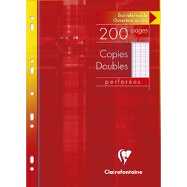 Clairefontaine 4711C Pack of Office Sheets DIN A4 (Perforated, 200 Sheets, French Ruling) 1 Pack White