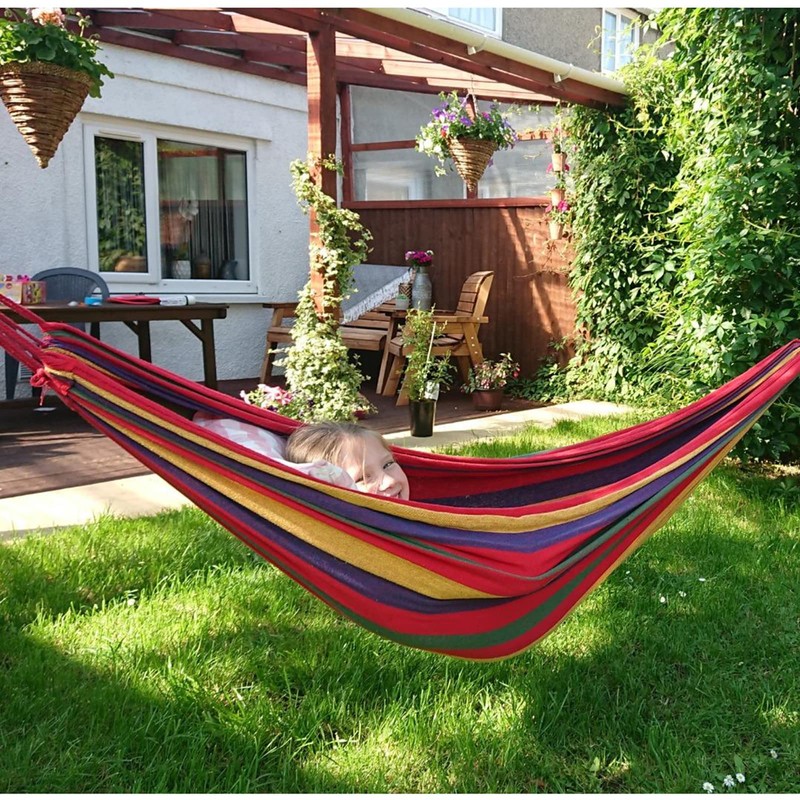 ANYOO Cotton Hammock Portable Camping Hammocks for Hanging Sturdy Garden