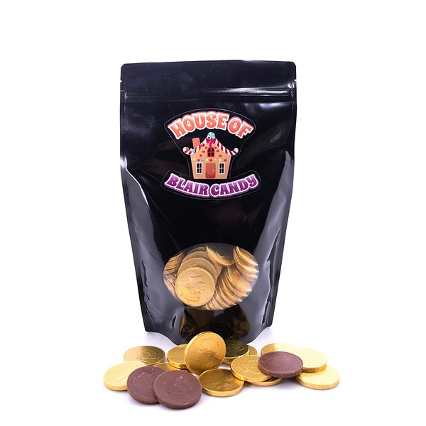 Chocolate Large Half Dollar Coins - 2 Lb (approx 130 Coins) - Packaged in Sealed & Resealable Candy Bag - Classic Novelty Presidential Candy - Patriotic Chocolates