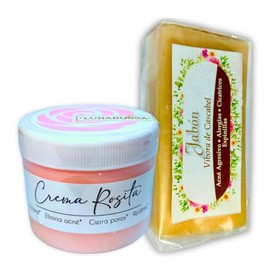 Kit Crema Rosita de Obregn y Jabn Natural Vbora de Cascabel 100gr Proteccin Solar 15 con Rosas Colgeno Clulas Madre  Antimanchas, Aclarante, Antiacn. 