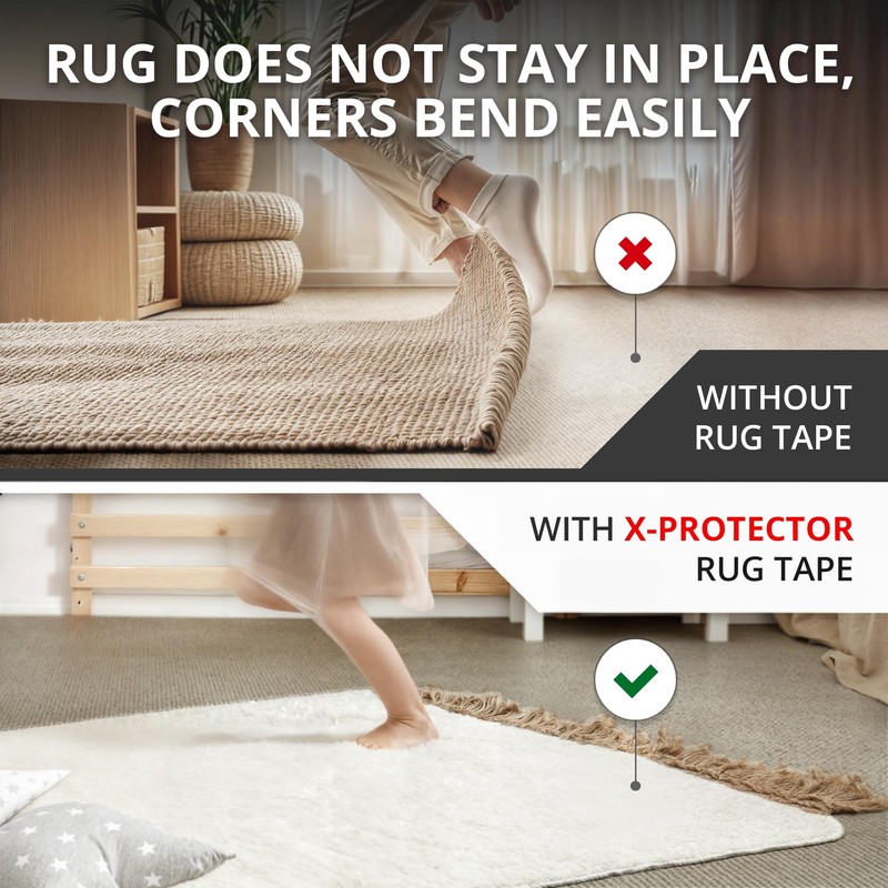X-Protector Rug Tape for Carpet - 12 Pcs Set -