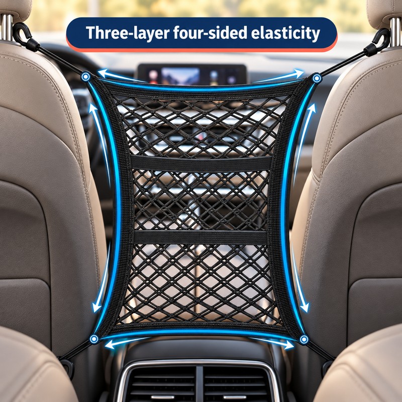 Car Storage Net Bag Between Seats Car Divider Child Safety