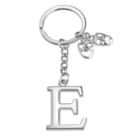 Filten Theater Gifts Initial Letter Keychain Pendant for Drama Teacher Graduation Student Appreciation Comedy Tragedy Retirement