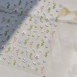 5D Embossed Flower Nail Art Stickers Spring Summer Nail Decals Self Adhesive Willow Flowers Stickers for Nail Art Floral Nail Design for Women and Girls Spring Summer DIY Supplies