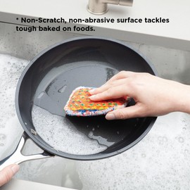 Kilo Non-Scratch Washing Up Mini Scrubby Sponge/Scouring Pad, Double Sided Eco-Friendly Cotton Mini Cleaning Cloth (Set of 4)