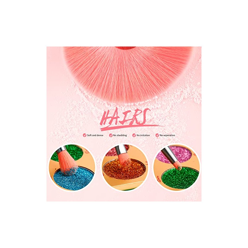 Docolor - Juego de 10 brochas de maquillaje, Melocotón neón