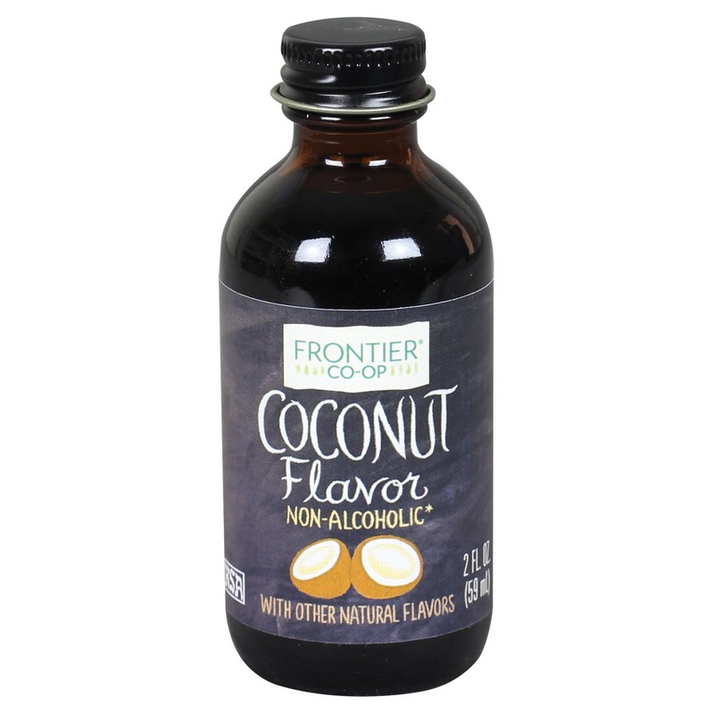 Frontier Co-op Coconut Flavor, 2 Ounce Glass Jar, Non Alcoholic,