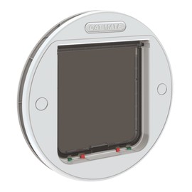 Cat Mate 4-way locking glass socket, cat flap, white.