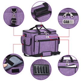CAB55 Sewing Machine Case, Sewing Machine Carrying Bag with Removable Padding Pad, Tote Bag for Sewing Machine and Extra Sewing Accessories, Purple(17"x13"x14")