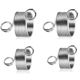 Knitted Thimble,4 Pack Stainless Steel Knitting Finger Ring Metal Yarn Guide Knitting Thimble Guide Ring Crafts Sewing Tool for Crocheting Coiled Finger Thimble 2 Different Sizes.
