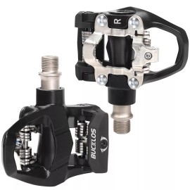 BUCKLOS Look Delta, SPD Spin Bike Bicycle Clip Pedals Compatible with Peloton - DELTA + SPD Dual-Function Pedals