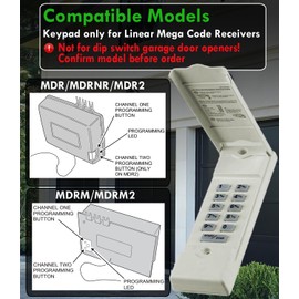 Wireless Keypad Garage Stop Door Opener for Linear LPWKP/MDTK Megacode Garage Door Opener Remote 318MHZ for Linear LD033, LD050, LS050, LC075, LDCO800, LSO50 and LSO50-2T (Beige)